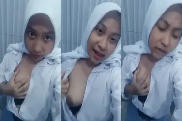ABG Hijab SMA Aksi Buka Baju di Toilet